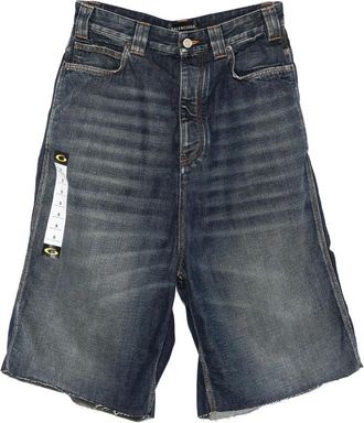 Balenciaga Frayed-hem Denim Shorts