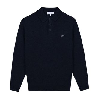 Maison Labiche Col Chemise Trui - Heren - Tops - Blauw - Maat: L Zijde