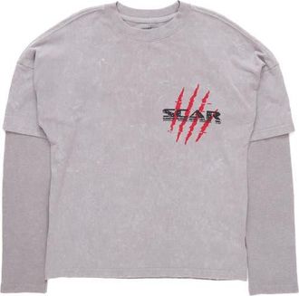 Disney Princess Long Sleeve Layered T-Shirt in Grey Cloud Scar at Nordstrom, Size Xx-Large