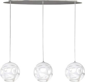 Mantra Inspired Mantra - Organica - Ceiling Pendant 3 Light E27 Line, Gloss White, Polished Chrome