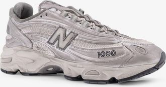 New Balance Mens 1000 Low-Top Mesh Sneakers Grey Polyester Trainers