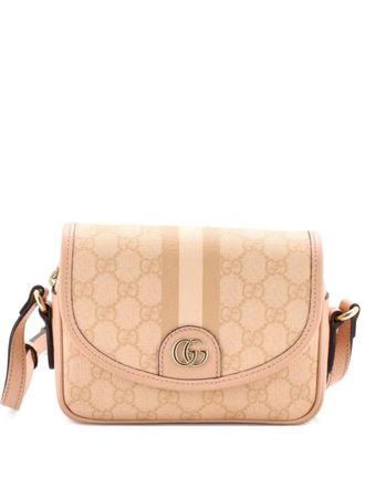 Gucci Ophidia Flap Shoulder Bag GG Coated Canvas Mini crossbody bag - Rosa