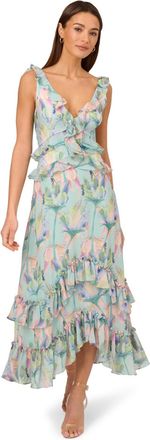 Adrianna Papell Womens Combo Fabric Maxi Dress in Multicolour - Size 12 UK