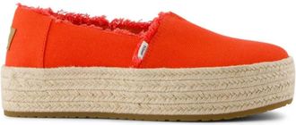 Toms Flame Canvas/Fray Instapper - Dames - Espadrilles - Rood - 37 1/2 EU - Denim - Schoenen