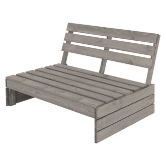 ML Design Ml-design Banco De Jard&iacute;n Con Respaldo De Madera Maciza Gris 116x76,5x80 Cm Asiento De Parque De 3 Plazas Resistente A La Intemperie Banqueta Robusta 