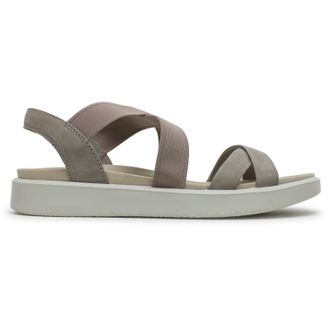 Ecco Ecco Flowt 273643 Leather Womens Slides Sandals - UK 4.5 - US 6-6.5 Women - EU 37 - Grey Rose - Size:UK 4.5