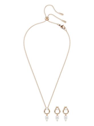 Swarovski Mesmera teardrop pendant necklace 3 set - women - Crystal/Gold Plated Zirconium - One Size - Pink