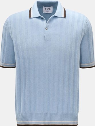FTC Men - Cashmere short sleeve knit polo light blue