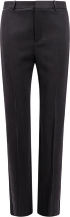 Saint Laurent Zwarte Wol Zip Broek - Heren - Slim Fit Broeken - Zwart - S - Wol - Broeken