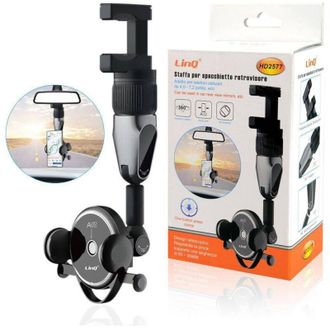 Trade Shop Trade Shop - Staffa Supporto Per Specchietto Retrovisore Auto Per Smartphone Girevole Hd2577