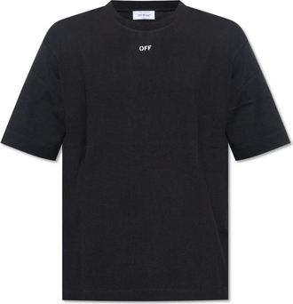 Off-white T-shirt met logo - Heren - T-shirts - Zwart - XL - Katoen - Tops