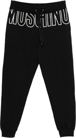 Moschino Tailored Black Trousers With Logo-Embellished Waistband