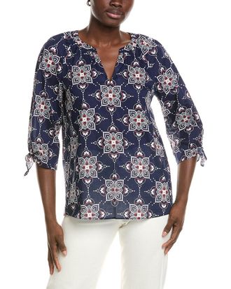 Jones New York Elbow Raglan Sleeve Blouse