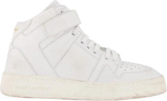 Saint Laurent Sneakers van Gewassen Leer met Klittenband - Dames - Sneakers - Wit - 39 EU - Leer - Schoenen