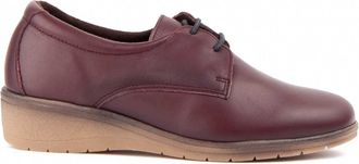 Purapiel Anilav 104912 Leather Oxford with Wedge for Women, burgundy, 8.5 UK