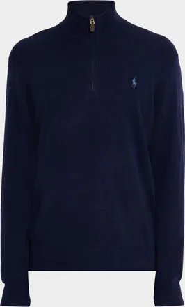 Polo Ralph Lauren Men & apos;s Wool Embroidered Pony Quarter-Zip Sweater