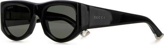 Gucci Black Oval Sunglasses