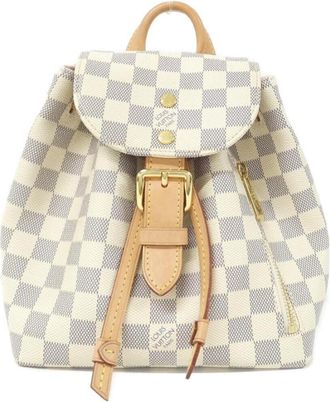 Louis Vuitton Azur White Coated Canvas Backpack (Pre-Owned)