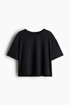 H&M Kastiges Sportshirt mit DryMove - Schwarz