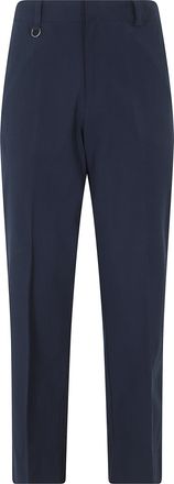 Paolo Pecora Blue Flush-Pockets Cotton-Blend Pants