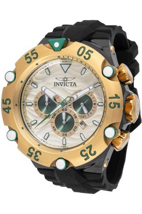 Invicta Subaqua 48544 Heren Horloge - Quartz Uurwerk - Roestvrij Staal met gouden Wijzerplaat - 54mm