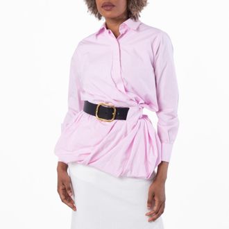 Loewe Womens Belted Cotton-Blend Shirt, Brand Size 38 ( US Size 6 )