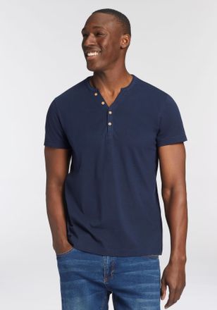 Bruno Banani T-Shirt BRUNO BANANI, Herren, Gr. 4XL (68/70), blau (marine), Single Jersey, Obermaterial: 100% Baumwolle, unifarben, schmal, gerader Abschluss, Shirt