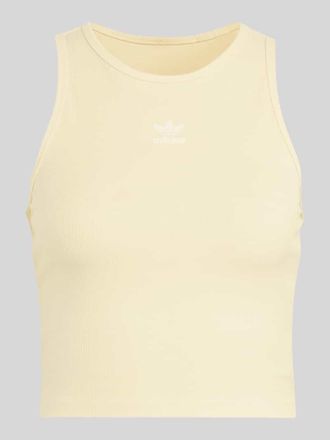 adidas Originals Slim Fit Tanktop aus reiner Baumwolle mit Logo-Stitching in Hellgelb, Gr&ouml;&szlig;e XL