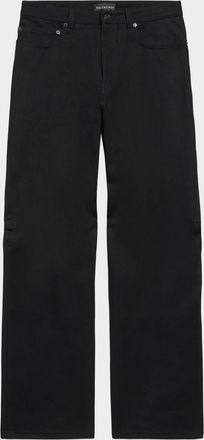 Balenciaga Men & apos;s Black Denim Wide-Leg Jeans