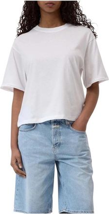 Closed T-shirt met ronde hals en korte- boxy mouwen - Dames - T-shirts - Wit - XS - Tops