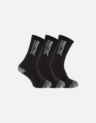 Regatta Mens Regatta Mens Hardwearing Winter Work Socks (Pack Of 3) - Black - Size: 6/6.5/7/8/7.5/8.5/9/9.5/10/10.5/11