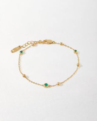 Edge of Ember Globe Station Green Onyx Bracelet at Nordstrom, Size 7.5