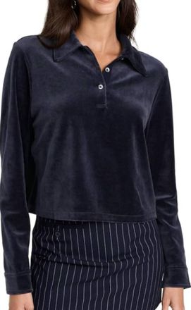 Theory Womens Cropped Polo In Black