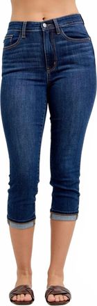 Judy Blue Capri Cutoff Cuff Jean In Blue