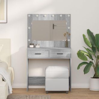 vidaXL Tavolo da trucco con cassetto Grigio sonoma 78.5 x 41 x 135 cm - Vidaxl