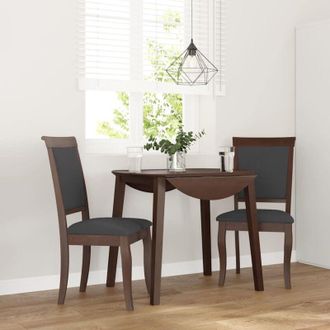 vidaXL Sillas De Comedor Con Cojines 2 Uds Madera Maciza Marr&oacute;n Caucho Vidaxl