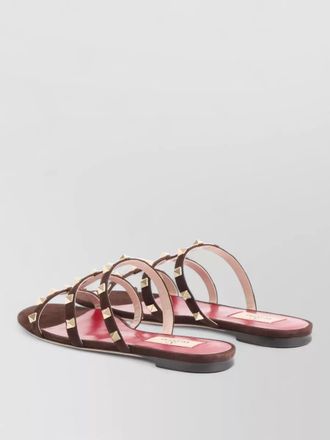 Valentino Garavani rockstud leather sandals flat sole design
