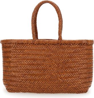 Dragon Diffusion Womens Tote Bag Bamboo Triple Jump Brown Leather