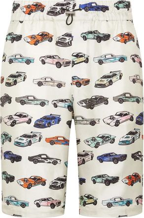 Philipp Plein Korte Broeken, Heren, Veelkleurig, S, Silk Cool Shorts Cars Racing
