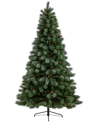Nearly Natural 8Ft Snowed French Alps Mountain Pine Artificial Christmas Tree