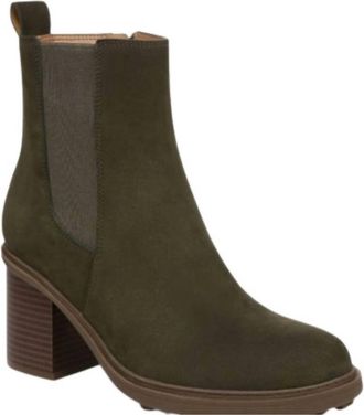 Vionic Womens Truckee Heeled Ankle Boot In Dark Khaki
