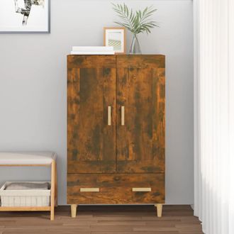 vidaXL Aparador De Madera Contrachapada Roble Ahumado 70x31x115 Cm Vidaxl