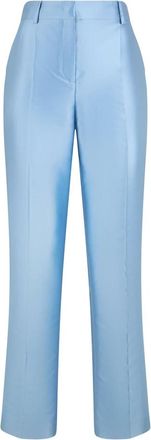Alberta Ferretti Broeken, Dames, Blauw, S, Polyester, Klassieke rechte broek