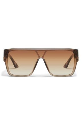 Quay Tempo 149mm Shield Sunglasses in Grey/Sepia at Nordstrom