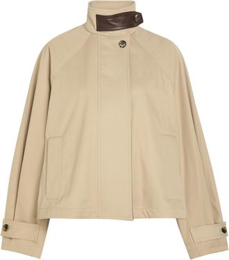 Loewe Leather-trim Cotton and Silk-blend Jacket - Beige - 38 (UK10 / S)