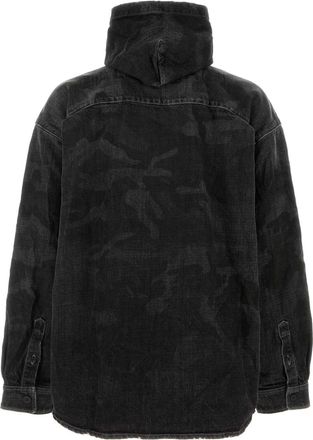 Balenciaga Mens Parka Jacket Black Cotton