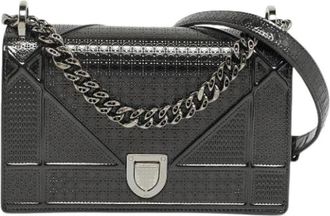 Dior Pre-owned Vintage Leren Crossbody Tas - Dames - Vintage Schoudertas - Grijs - ONE Size - Leer - Vintage