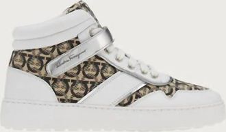 Ferragamo Womens No&egrave; High Top Sneakers In White