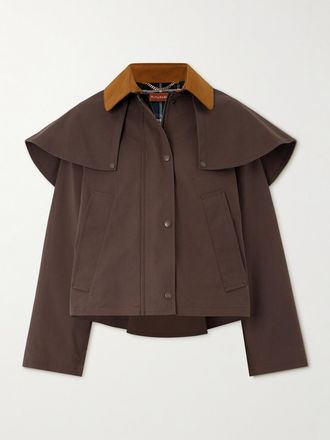 Altuzarra Cappotto In Tela Di Cotone Con Finiture In Camoscio Austen - Marrone