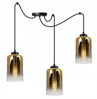 OEM Elegante L&aacute;mpara Colgante De Cristal Ara&ntilde;a Pantalla Dorada